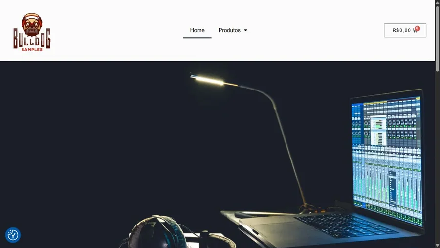 Captura real do site Bulldog Samples