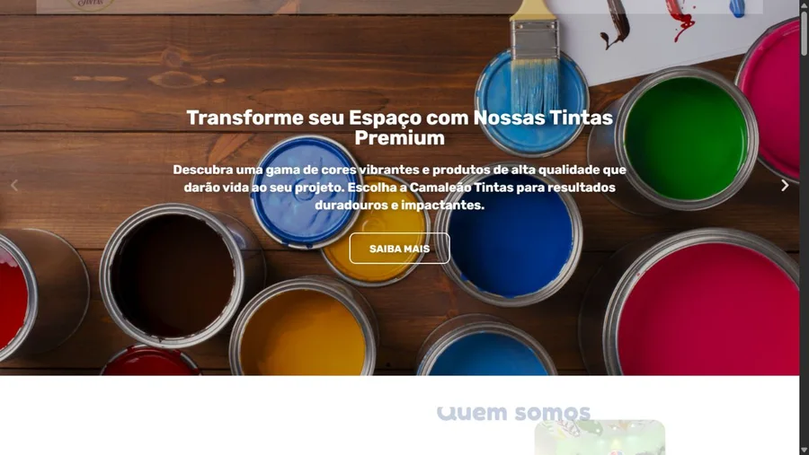 Captura real do site Camaleão Tintas