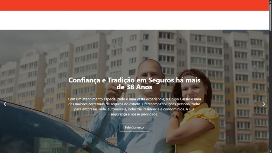 Captura real do site Cassio Seguros