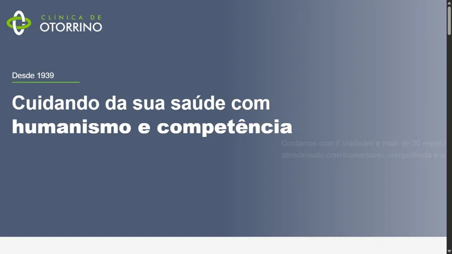 Captura real do site Clínica de Otorrino