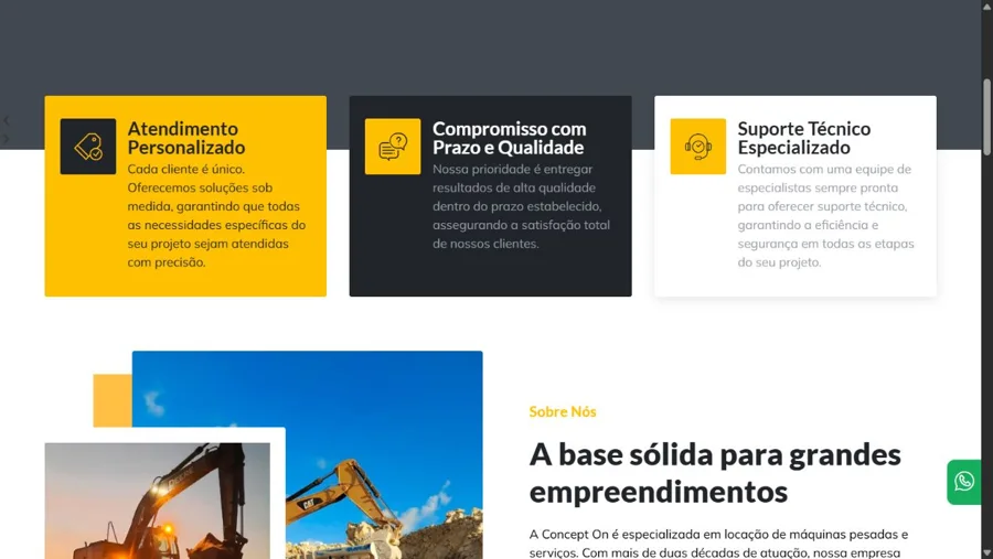 Captura real do site Concept On