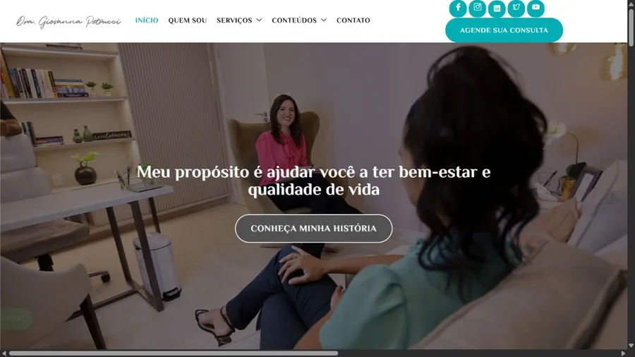 Captura real do site Giovanna Petrucci