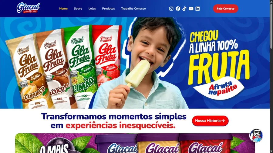 Captura real do site Glaçaí