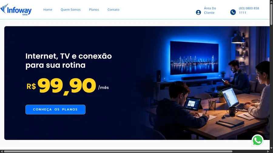 Captura real do site Infoway Telecom