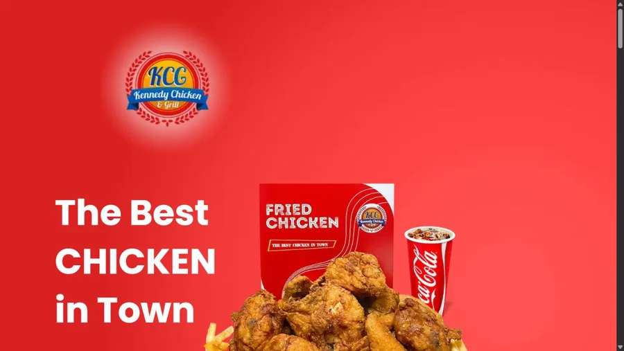 Captura real do site Kennedy Chicken & Grill