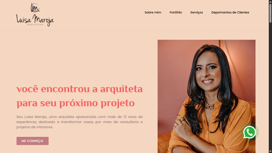 Captura real do site Luisa Maroja