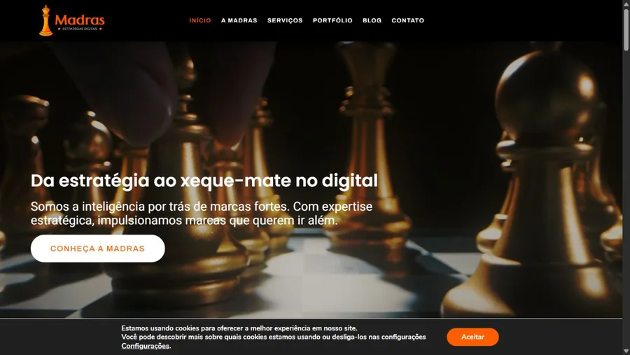 Captura real do site Agência Madras