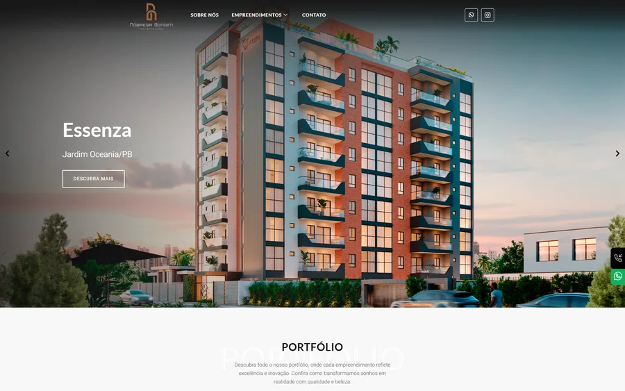 Captura real do site Nóbrega Gondim
