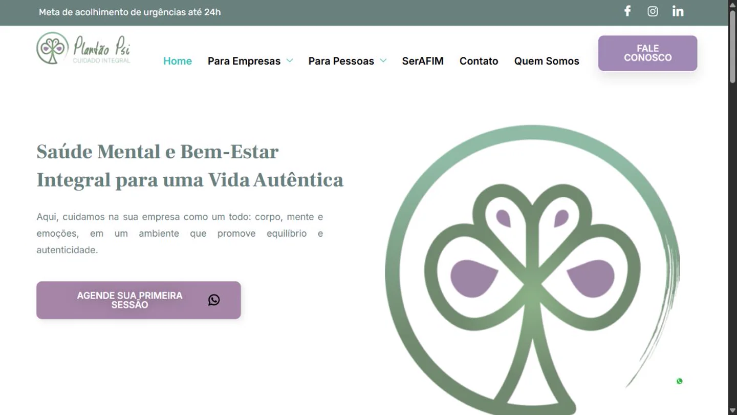 Captura real do site Plantão PSI