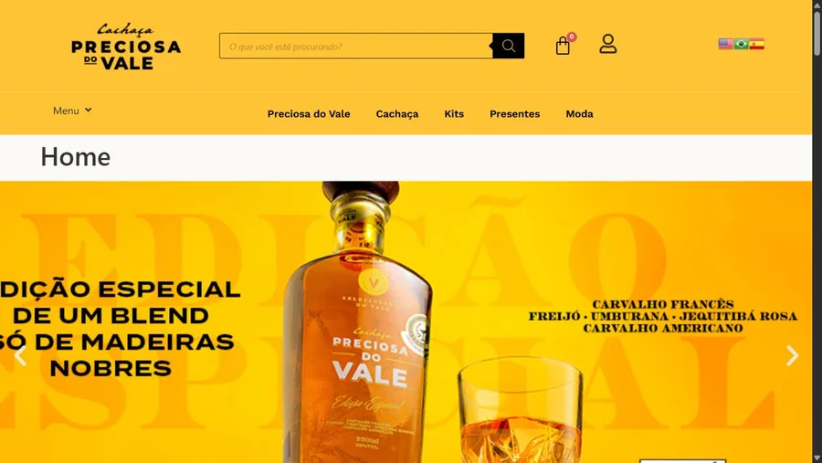 Captura real do site Preciosa do Vale