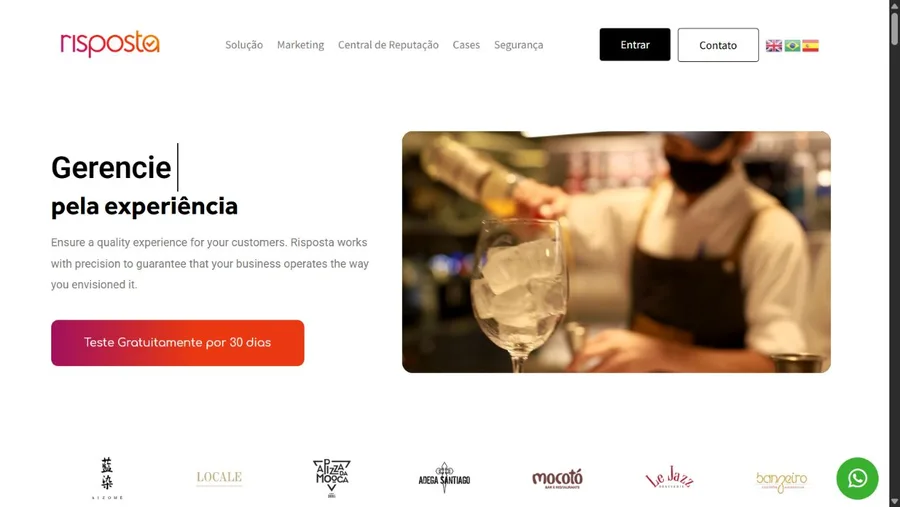 Captura real do site Risposta