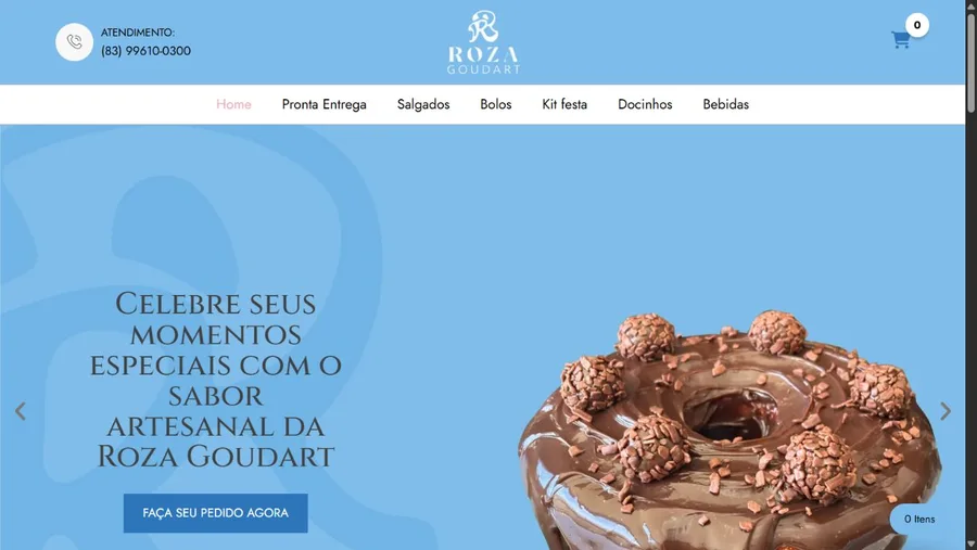 Captura real do site Roza Goudart — Loja