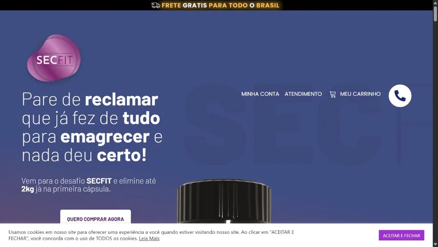 Captura real do site SecFit