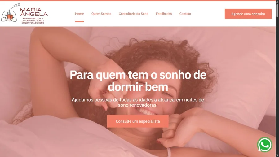 Captura real do site Sono com Qualidade
