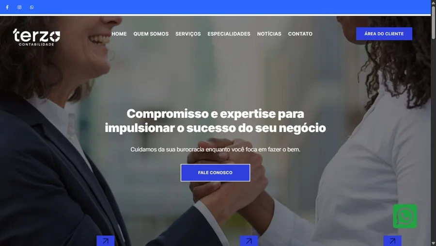 Captura real do site Terzo Contabilidade