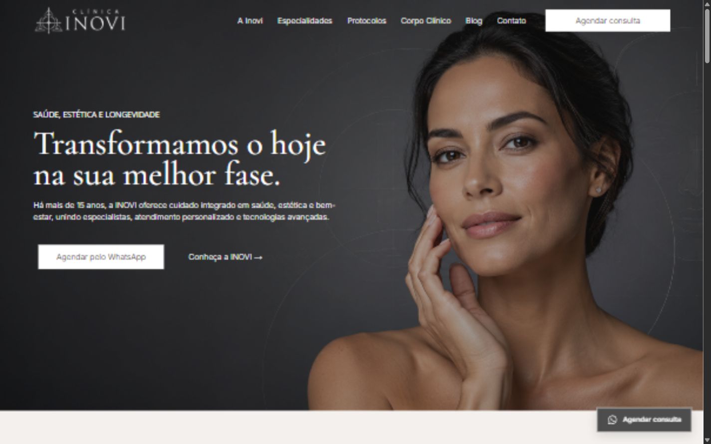 Site da Clínica Inovi desenvolvido por Mauro